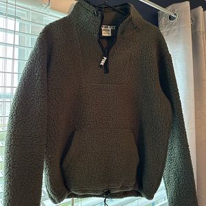 Olive Green Sherpa Jacket